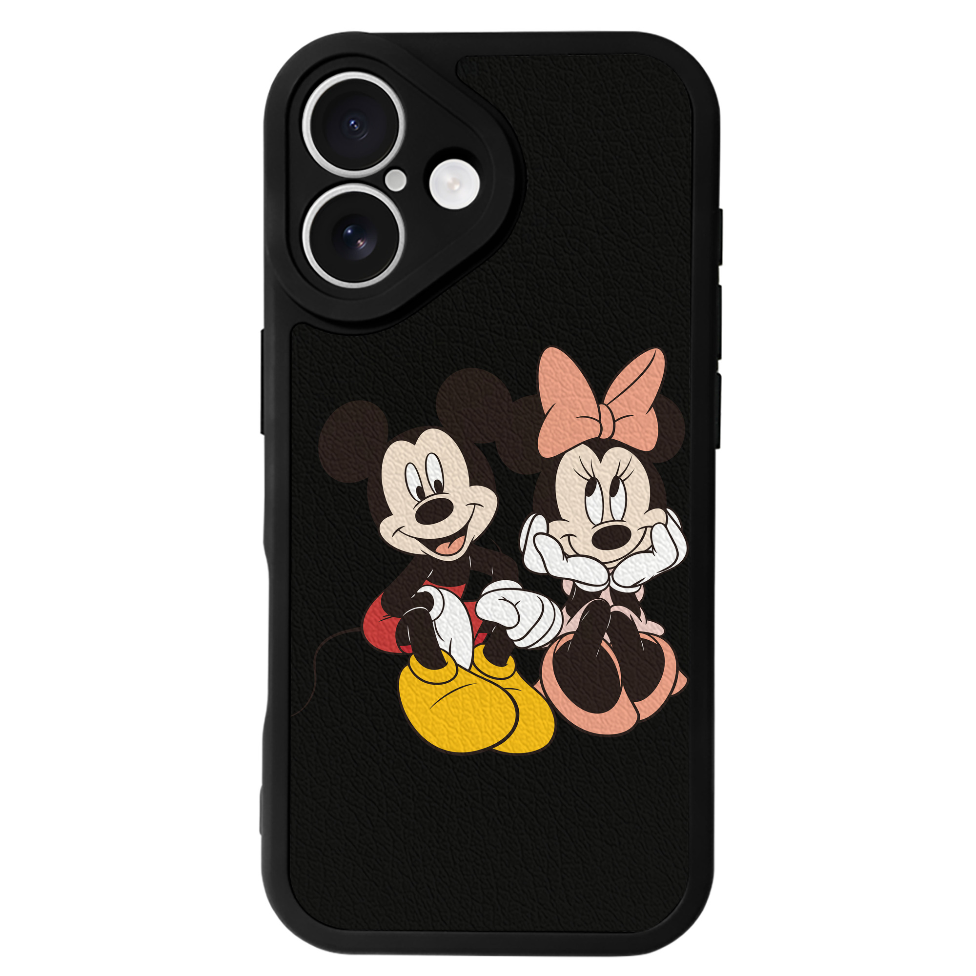 （画像用） ミッキーマウス Mickey Mouse 【iPhone 16シリーズ対応】シリコンスマホケース（レザー調） 材質：シリコン